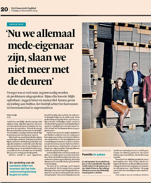 Verdeling aandelen familie Hol