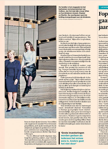 Verdeling aandelen familie Hol